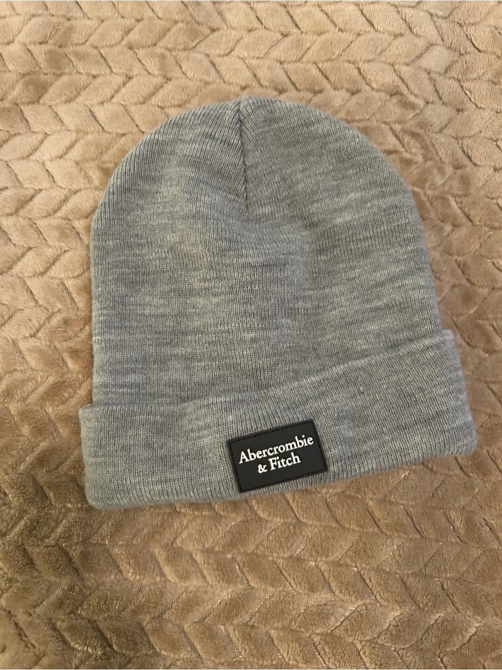 Kids Abercrombie & Fitch Gray Ribbed Knit Cuffed Beanie